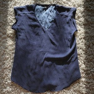 Express navy with white polka dots Gramercy shirt